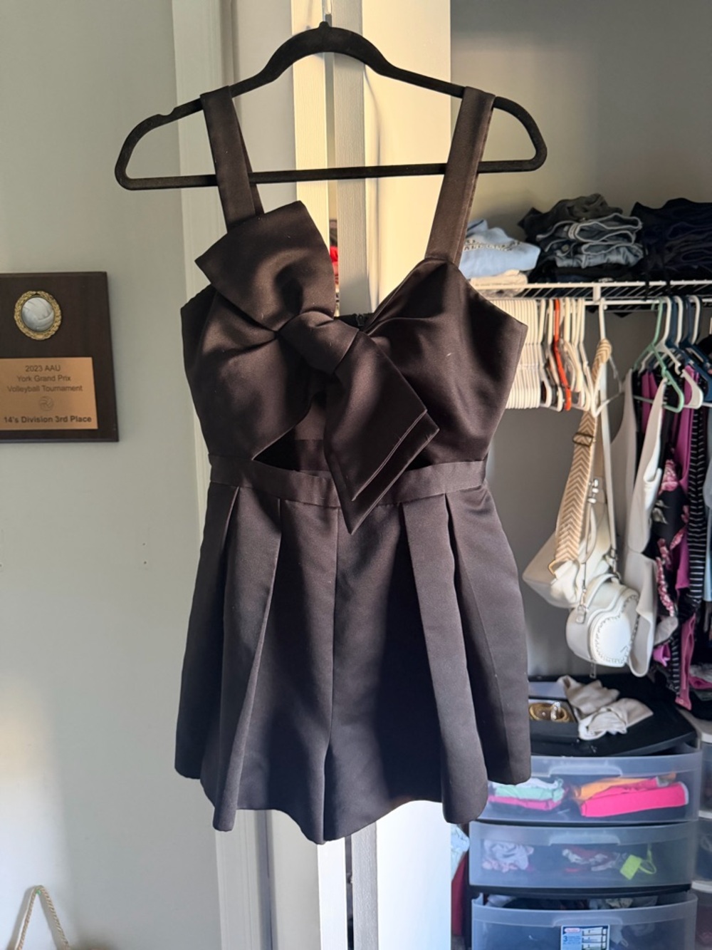 Elegant Black Bow-Front Romper